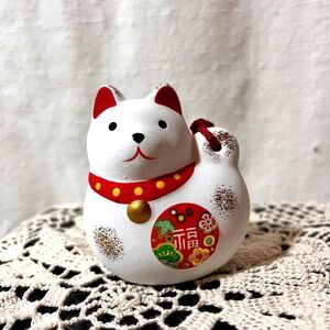 Japanese Clay Bell Pottery Kawaii Dorei Zodiac Inu Hariko Dog Lucky Fortune